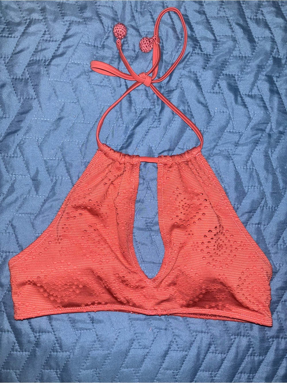 4/$20 aerie Rust Colour Bikini Top with Tie Straps